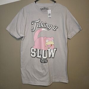 Official Pokémon Men's T-shirt Taking It Slow 0079 Slowpoke Hybrid Size Medium